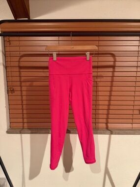 Hot Pink Athleta Salutation Stash 7/8 Tight Leggings